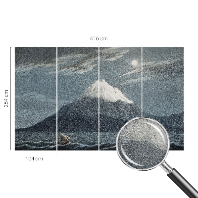 Fototapet la comandă pentru dormitor Månebelyst nat