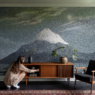 Fototapet la comandă pentru dormitor Månebelyst nat