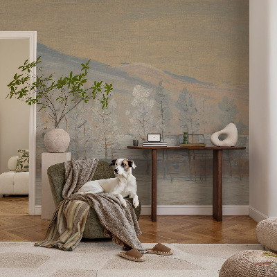 Fototapet modern pentru living Coș cu flori