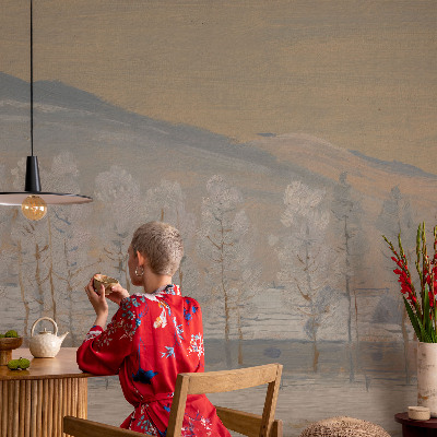 Fototapet modern pentru living Coș cu flori