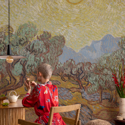 Fototapet modern pentru living Flori pastelate