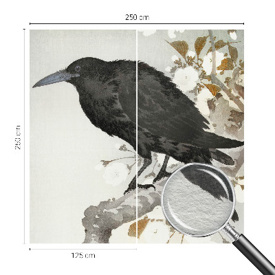 Tapet foto Ravn i blomsterne