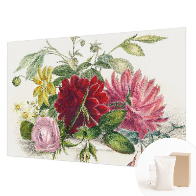 Fototapet modern cu motiv floral în stil buchet de flori
