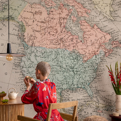 Fototapet modern pentru living Historisk kort