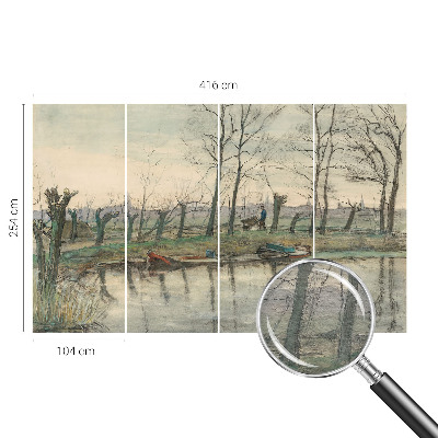 Fototapet modern la comandă Vinterlandskab