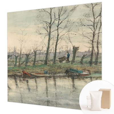 Fototapet modern la comandă Vinterlandskab