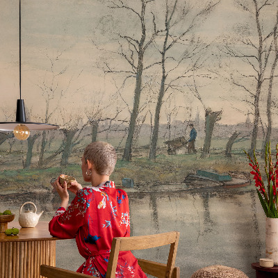 Fototapet modern la comandă Vinterlandskab