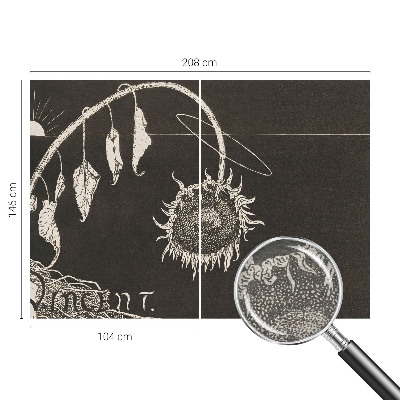 Fototapet la comandă pentru dormitor Nostalgisk solsikke