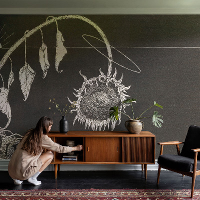 Fototapet la comandă pentru dormitor Nostalgisk solsikke