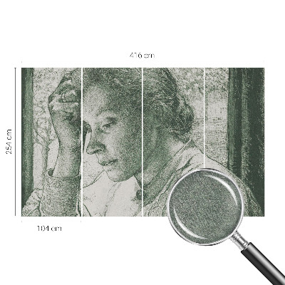 Fototapet la comandă pentru living Reflekterende kvinde