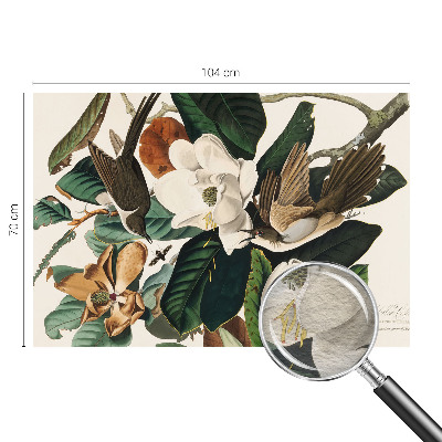 Fototapet modern pentru living Fugle magnolier