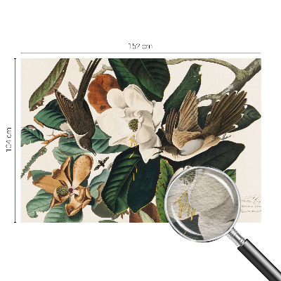 Fototapet modern pentru living Fugle magnolier