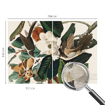 Fototapet modern pentru living Fugle magnolier