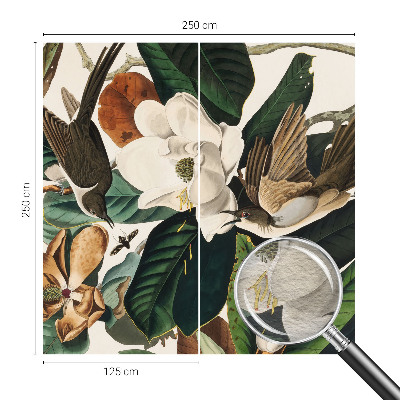 Fototapet modern pentru living Fugle magnolier