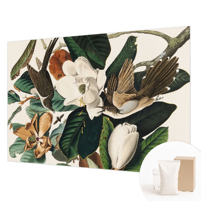 Fototapet modern pentru living Fugle magnolier