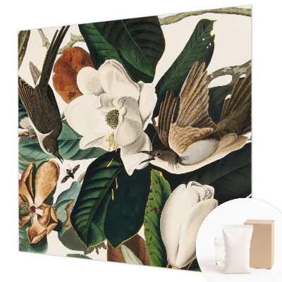 Fototapet modern pentru living Fugle magnolier