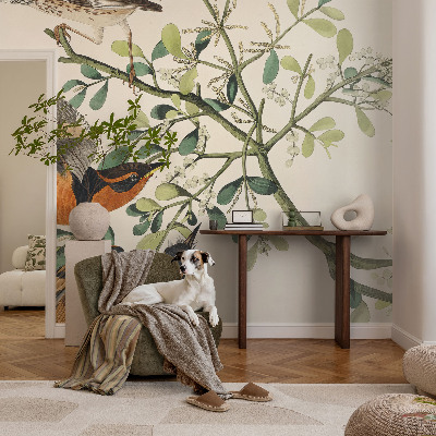 Fototapet modern la comandă Farverige fugle