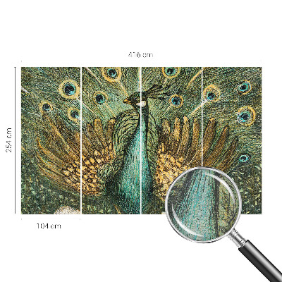 Fototapet la comandă pentru living Majestætisk påfugl