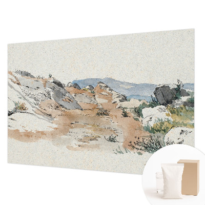 Fototapet decorativ pe perete cu motiv de peisaj cu stânci Klippelandskab