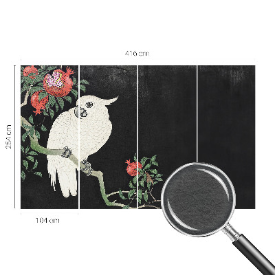 Fototapet modern pentru living Granatæble papegøje