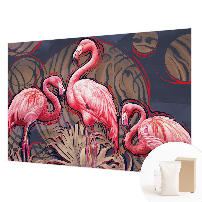 Fototapet pentru dormitor cu flamingo roz