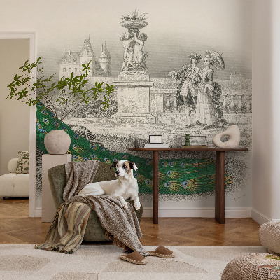 Tapet foto decorativ Farverige fjer