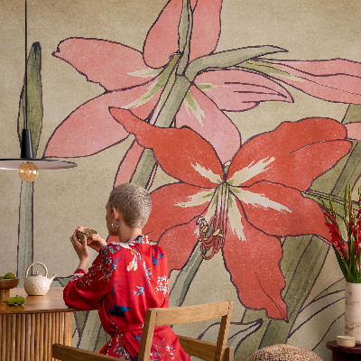 Tapet foto decorativ Dagliljeblomster