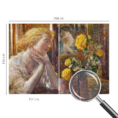 Fototapet modern Kvinde med roser