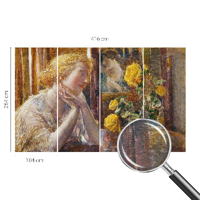 Fototapet modern Kvinde med roser