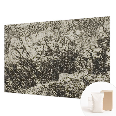 Fototapet decorativ pe perete cu motiv peisaj montan Bjerglandskab