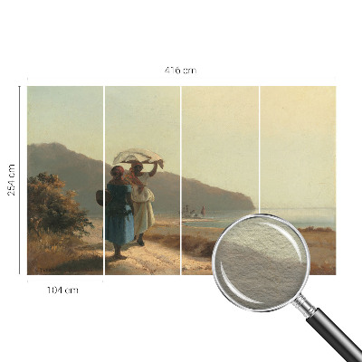 Fototapet modern la comandă En gåtur ved kysten