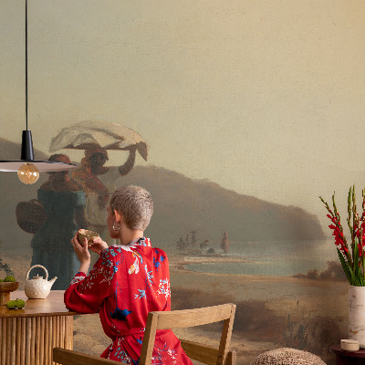 Fototapet modern la comandă En gåtur ved kysten