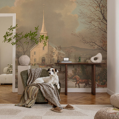 Fototapet pentru living Vinterlandskab