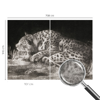 Fototapet vlies pentru living Leopard hviler sig