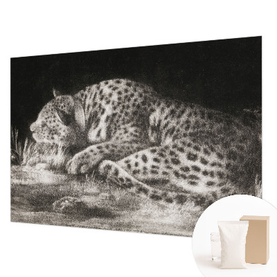 Fototapet vlies pentru living Leopard hviler sig