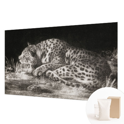 Fototapet vlies pentru living Leopard hviler sig