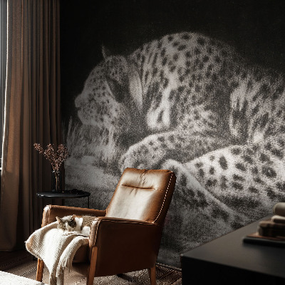Fototapet vlies pentru living Leopard hviler sig