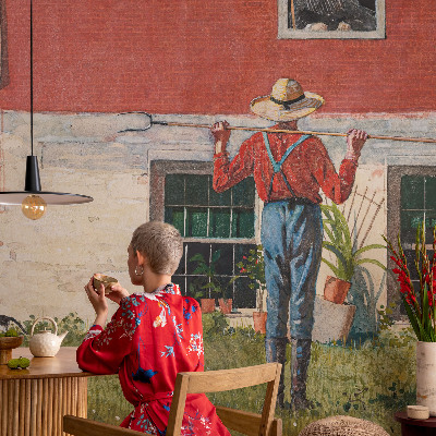 Fototapet modern Landsbyscene