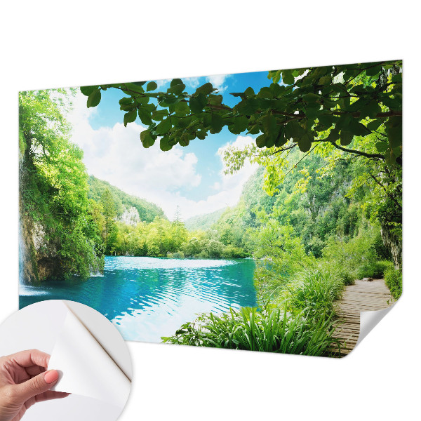 Fototapet autocolant cu model de valuri din piatră