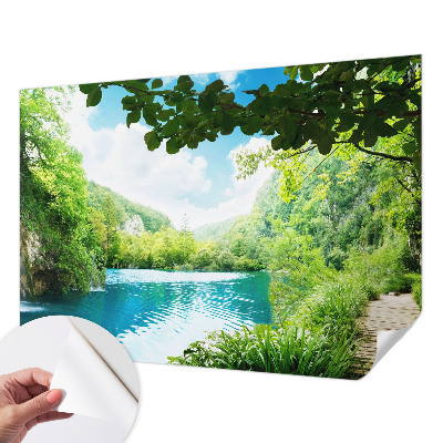 Fototapet autocolant cu model de valuri din piatră