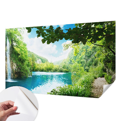 Fototapet autocolant cu model de valuri din piatră