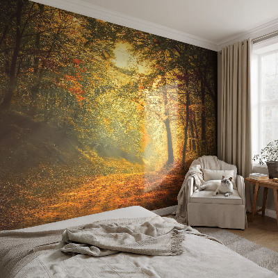 Fototapet autoadeziv pentru living cu panoramă a pădurii