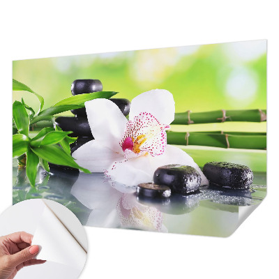 Fototapet 3D pentru living cu motiv de scânduri de lemn