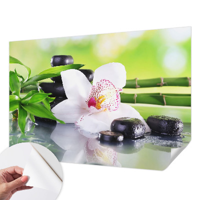 Fototapet 3D pentru living cu motiv de scânduri de lemn