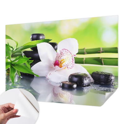 Fototapet 3D pentru living cu motiv de scânduri de lemn