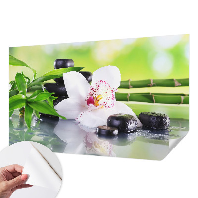 Fototapet 3D pentru living cu motiv de scânduri de lemn