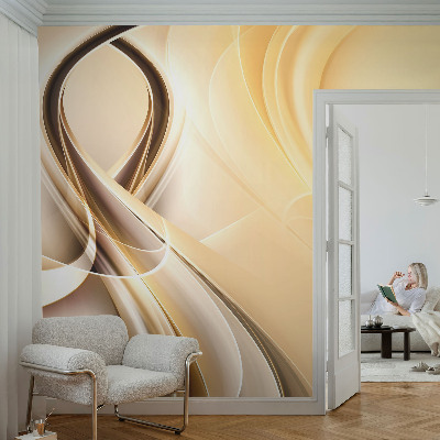Fototapet 3D pentru dormitor cu valuri abstracte