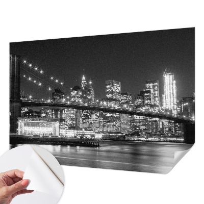 Fototapet 3D pentru living cu aspect de lemn albastru