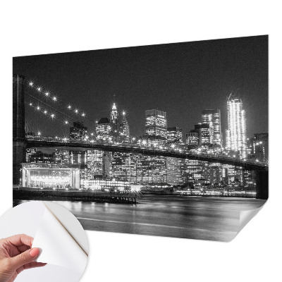 Fototapet 3D pentru living cu aspect de lemn albastru