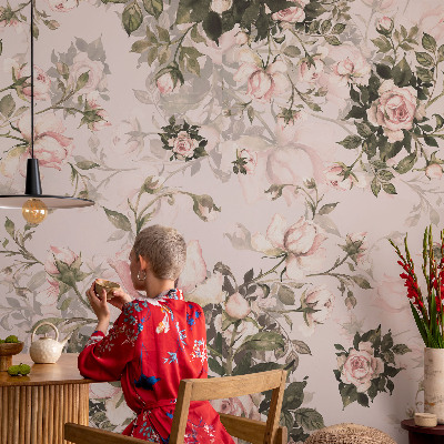 Fototapet autoadeziv pentru living cu design inspirat din natură și aspect subtil